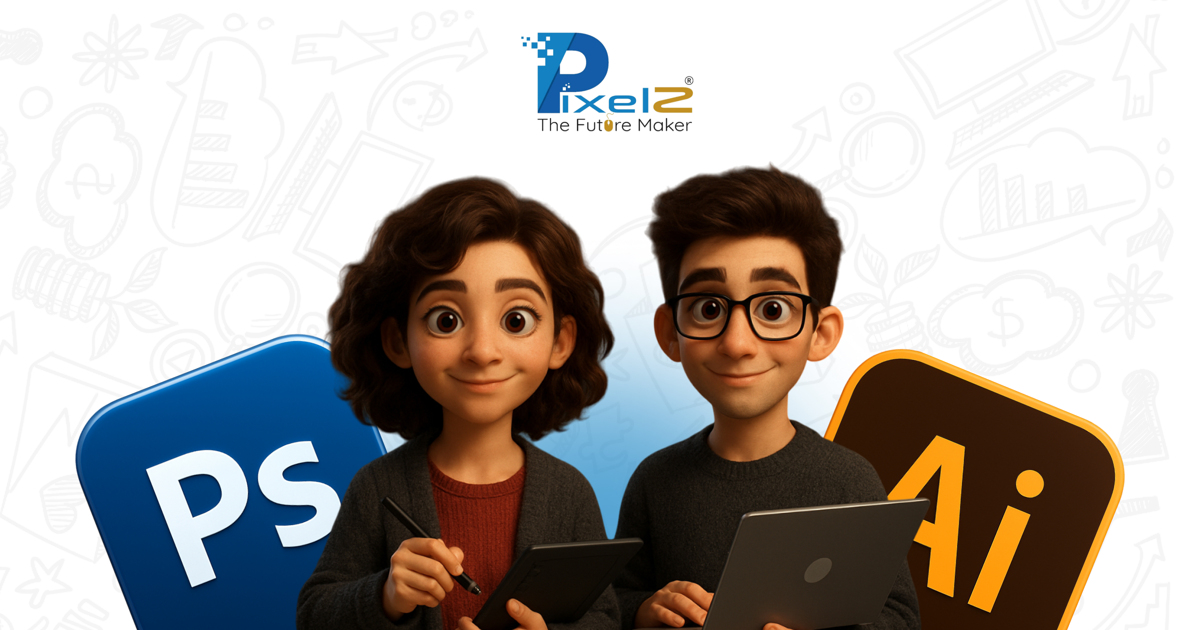PixelZ Education Graphic Design Course in Baidyabati. This course teaches the basics to advanced knowledge of Graphics Designs to the students. No prior knowledge is needed, only the willingness to learn the mindset of practicing hard work is needed.